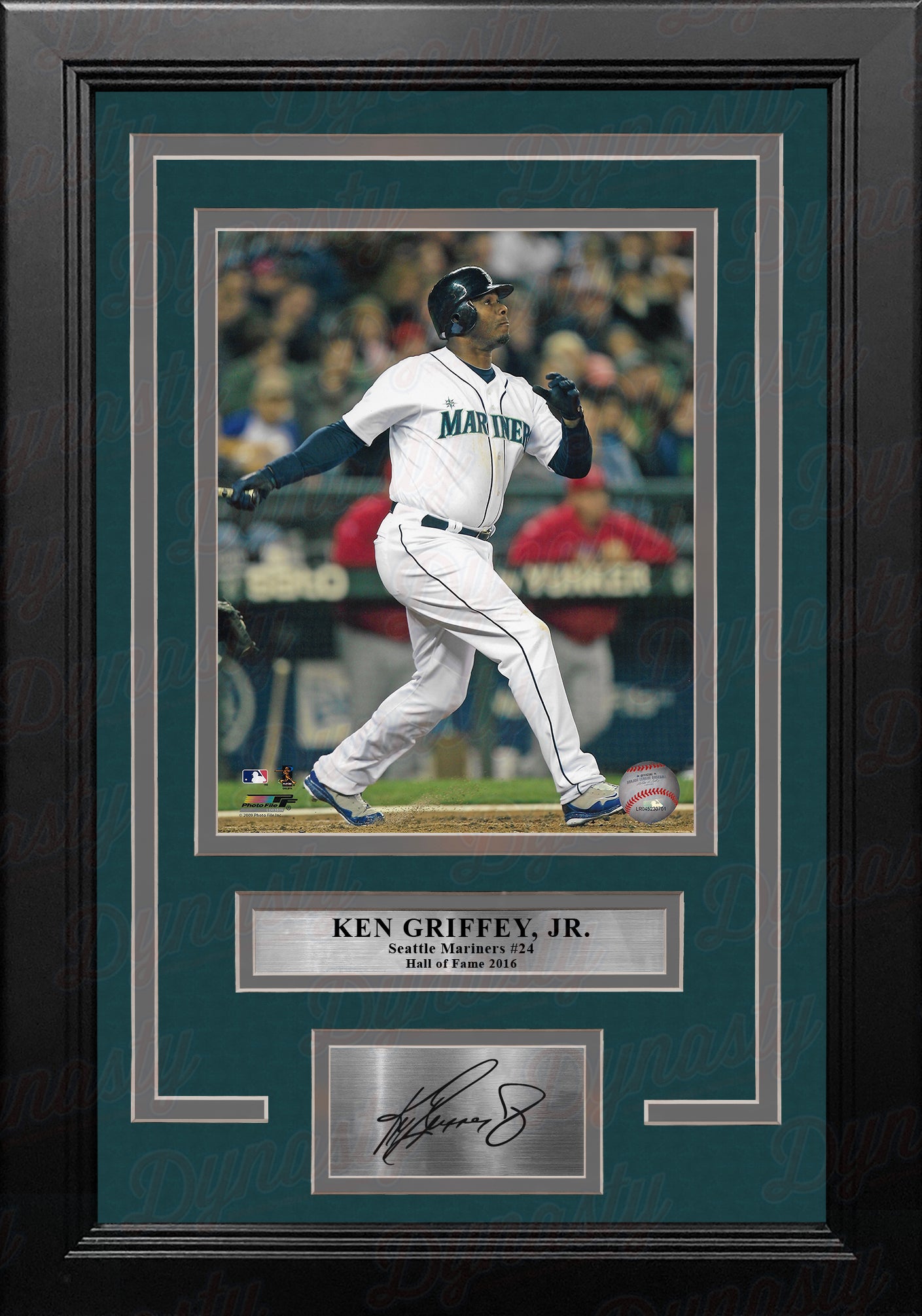 Ken Griffey Jr. Swing Seattle Mariners 8" x 10" Framed Baseball Photo with Engraved Autograph - Dynasty Sports & Framing 