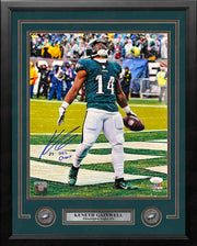 Kenneth Gainwell Touchdown Celebration Philadelphia Eagles Autographed Framed Football Photo - Dynasty Sports & Framing 