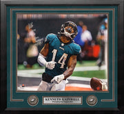 Kenneth Gainwell First Touchdown Philadelphia Eagles Autographed Framed Football Photo - Dynasty Sports & Framing 