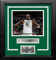 Kevin Garnett Celebration Boston Celtics 8" x 10" Framed Basketball Photo with Engraved Autograph - Dynasty Sports & Framing 