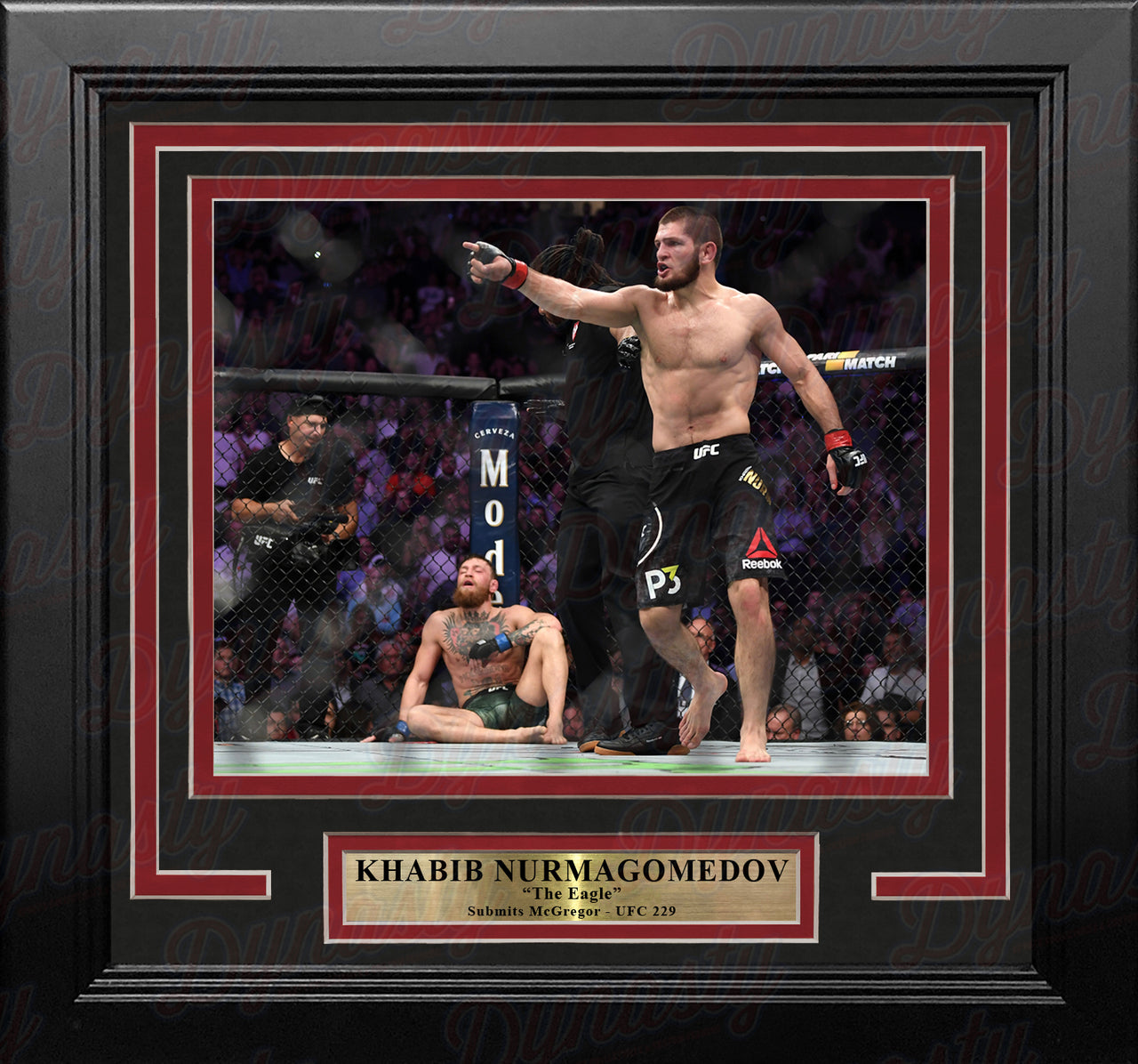 Khabib Nurmagomedov Crushes McGregor 8" x 10" Framed Mixed Martial Arts Photo - Dynasty Sports & Framing 