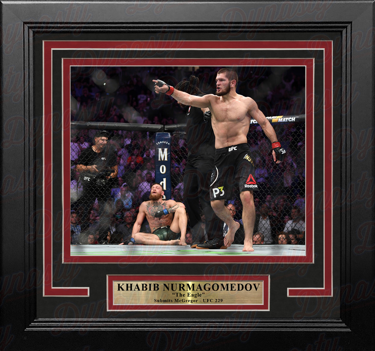 Khabib Nurmagomedov Crushes McGregor 8" x 10" Framed Mixed Martial Arts Photo - Dynasty Sports & Framing