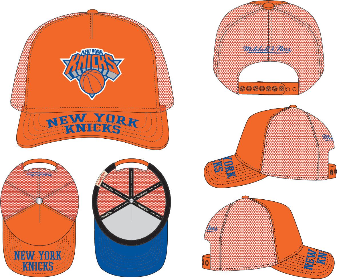 New York Knicks Mitchell & Ness Puff the Magic Trucker Hardwood Classic Snapback Hat - Dynasty Sports & Framing 