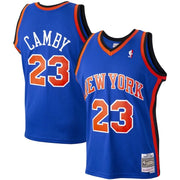 Marcus Camby New York Knicks Mitchell & Ness Blue 1998-99 Hardwood Classics Swingman Jersey - Dynasty Sports & Framing 