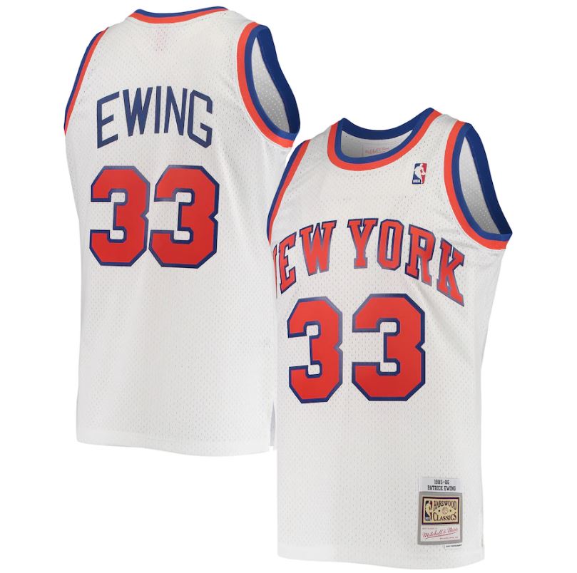 Patrick Ewing New York Knicks Mitchell & Ness White 1985-86 Hardwood Classics Swingman Jersey - Dynasty Sports & Framing 