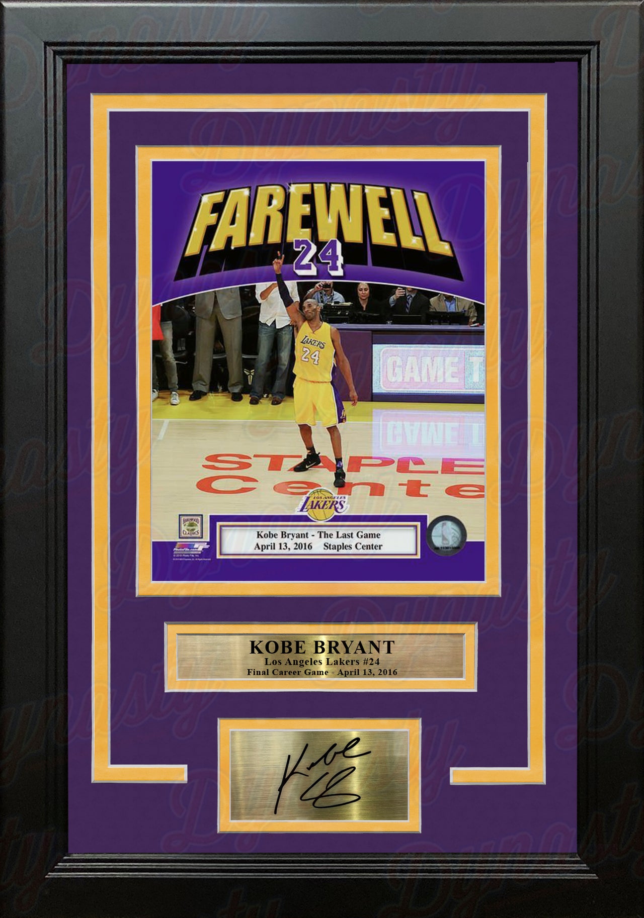 Kobe Bryant Autographed Los Angeles Lakers Purple Jersey Inscribed 81 Pts  Framed