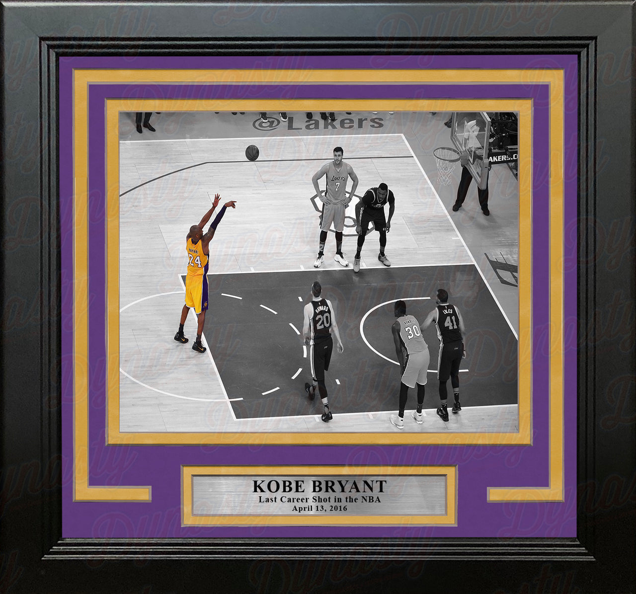Kobe Bryant's Last Career Shot Los Angeles Lakers Framed Basketball Photo - Dynasty Sports & Framing