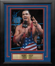Kurt Angle In-Ring Interview Autographed WWE Wrestling 8" x 10" Framed Photo - Dynasty Sports & Framing 