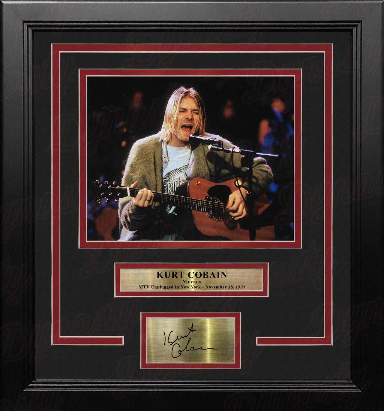 Kurt Cobain MTV Unplugged 8" x 10" Framed Photo with Engraved Autograph - Dynasty Sports & Framing