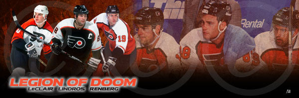 Legion of Doom (John LeClair, Eric Lindros, Mikael Renberg) Philadelphia Flyers Hockey Panorama - Dynasty Sports & Framing 