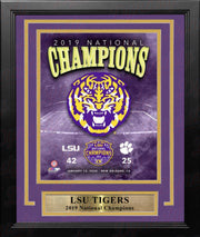 LSU Tigers 2019 National Champions Logo & Score 8" x 10" Framed College Football Photo - Dynasty Sports & Framing 