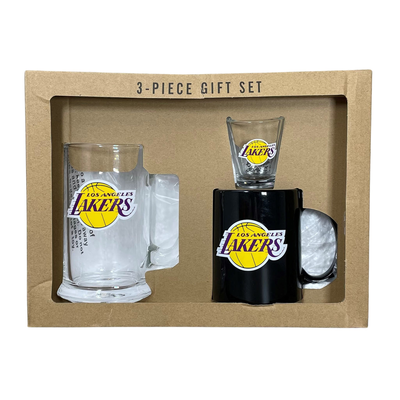 Los Angeles Lakers 3-Piece Glassware Gift Set - Dynasty Sports & Framing 