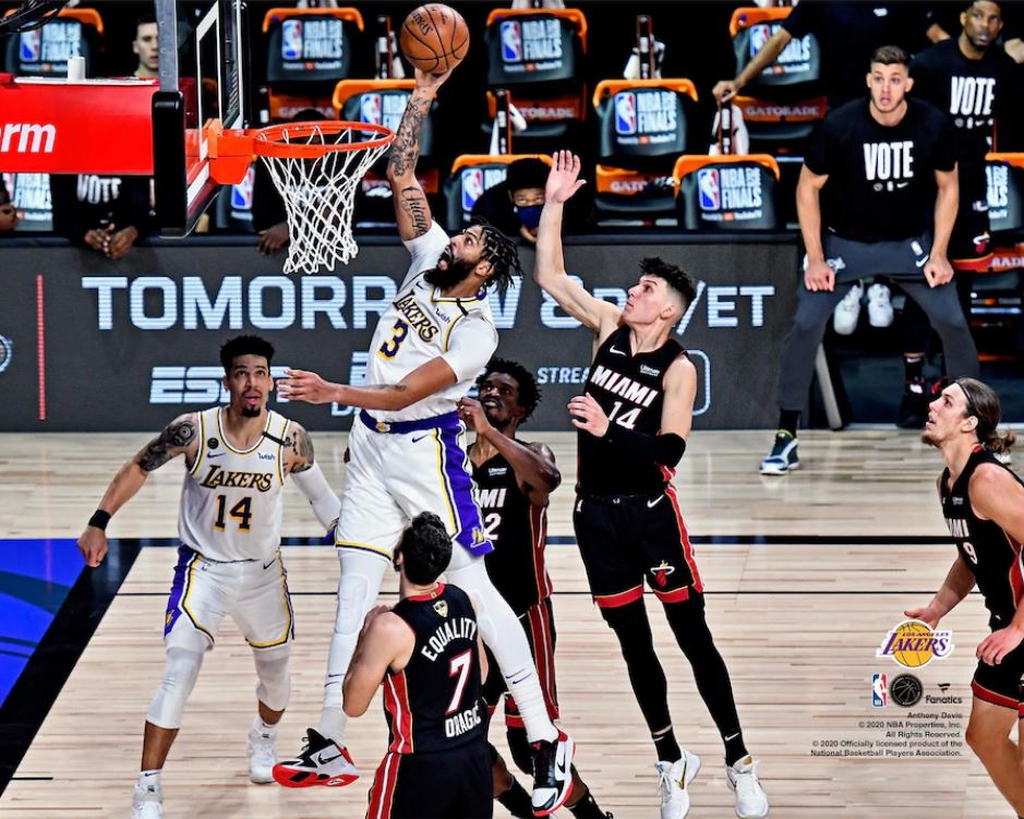 Anthony Davis 2020 NBA Finals Slam Dunk Los Angeles Lakers 8" x 10" Basketball Photo - Dynasty Sports & Framing 