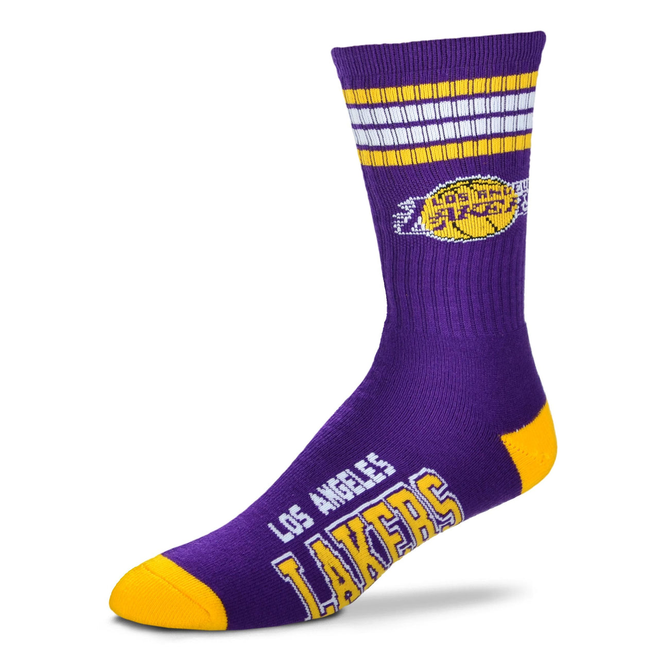 Los Angeles Lakers Men's 4 Stripe Deuce Socks - Dynasty Sports & Framing 