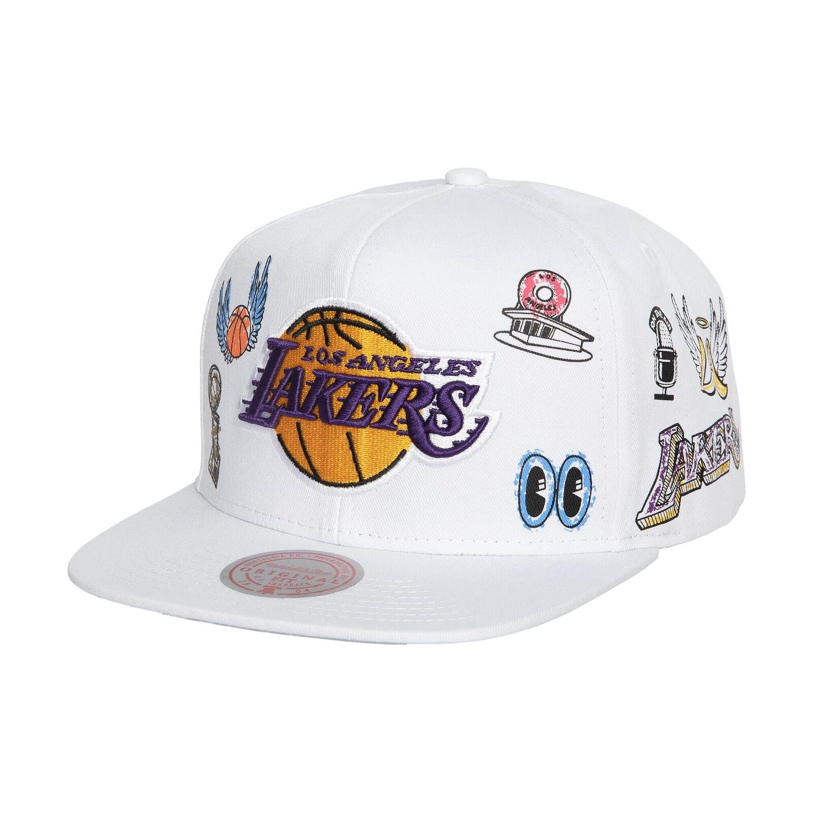 Los Angeles Lakers Mitchell & Ness Hand Drawn Hardwood Classics Snapback Hat - Dynasty Sports & Framing 