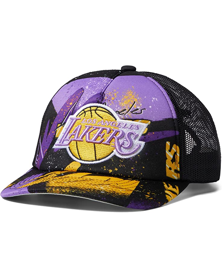 Los Angeles Lakers Mitchell & Ness Hyper Trucker Hardwood Classics Snapback Hat - Dynasty Sports & Framing