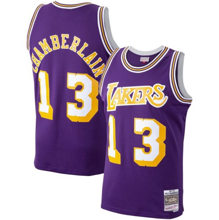 Wilt Chamberlain Los Angeles Lakers Mitchell & Ness Purple 1971-72 Hardwood Classics Swingman Jersey - Dynasty Sports & Framing