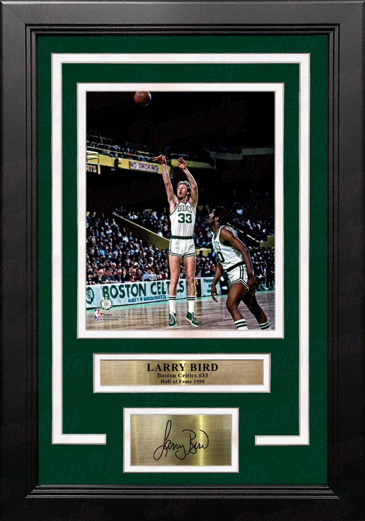 Larry Bird in Action Boston Celtics 8" x 10" Framed Basketball Photo with Engraved Autograph - Dynasty Sports & Framing 