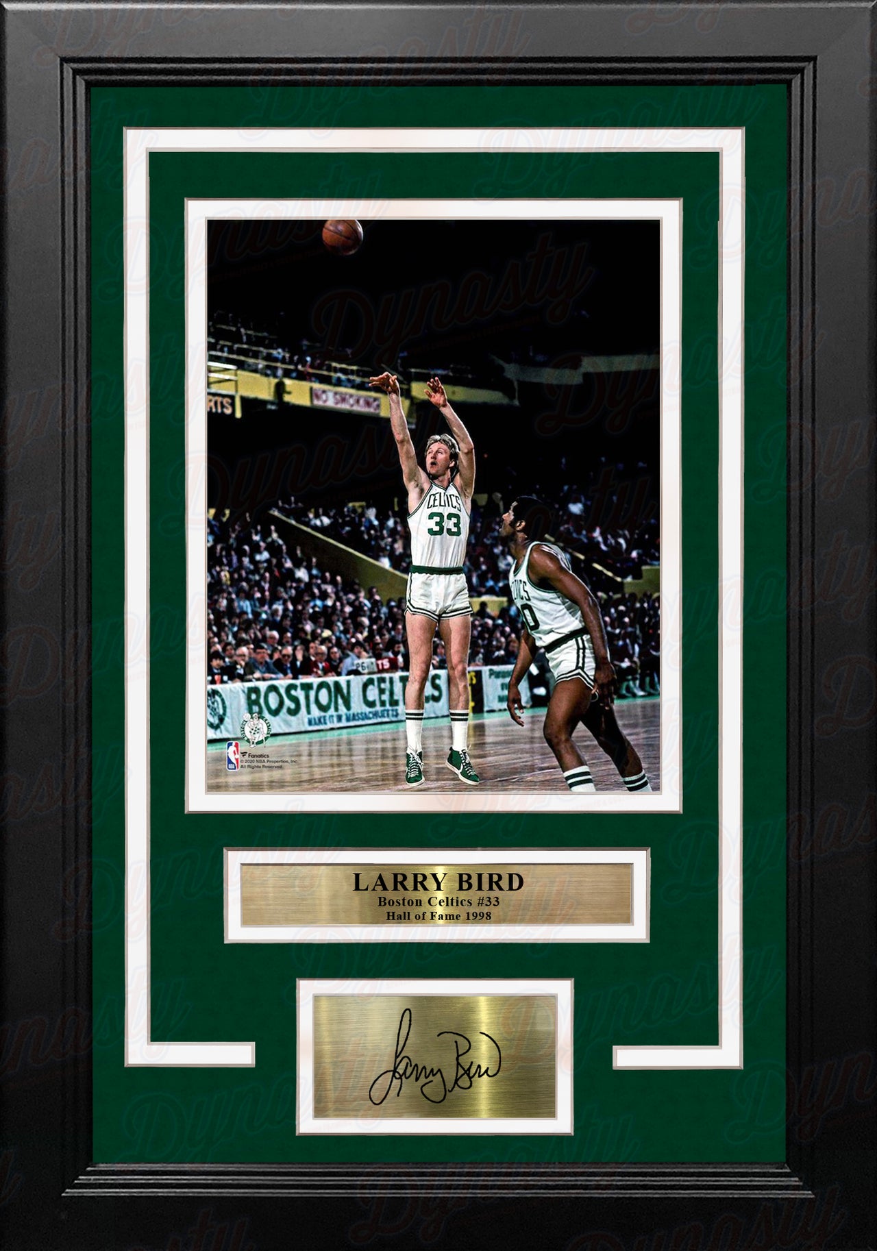 Larry Bird in Action Boston Celtics 8" x 10" Framed Basketball Photo with Engraved Autograph - Dynasty Sports & Framing