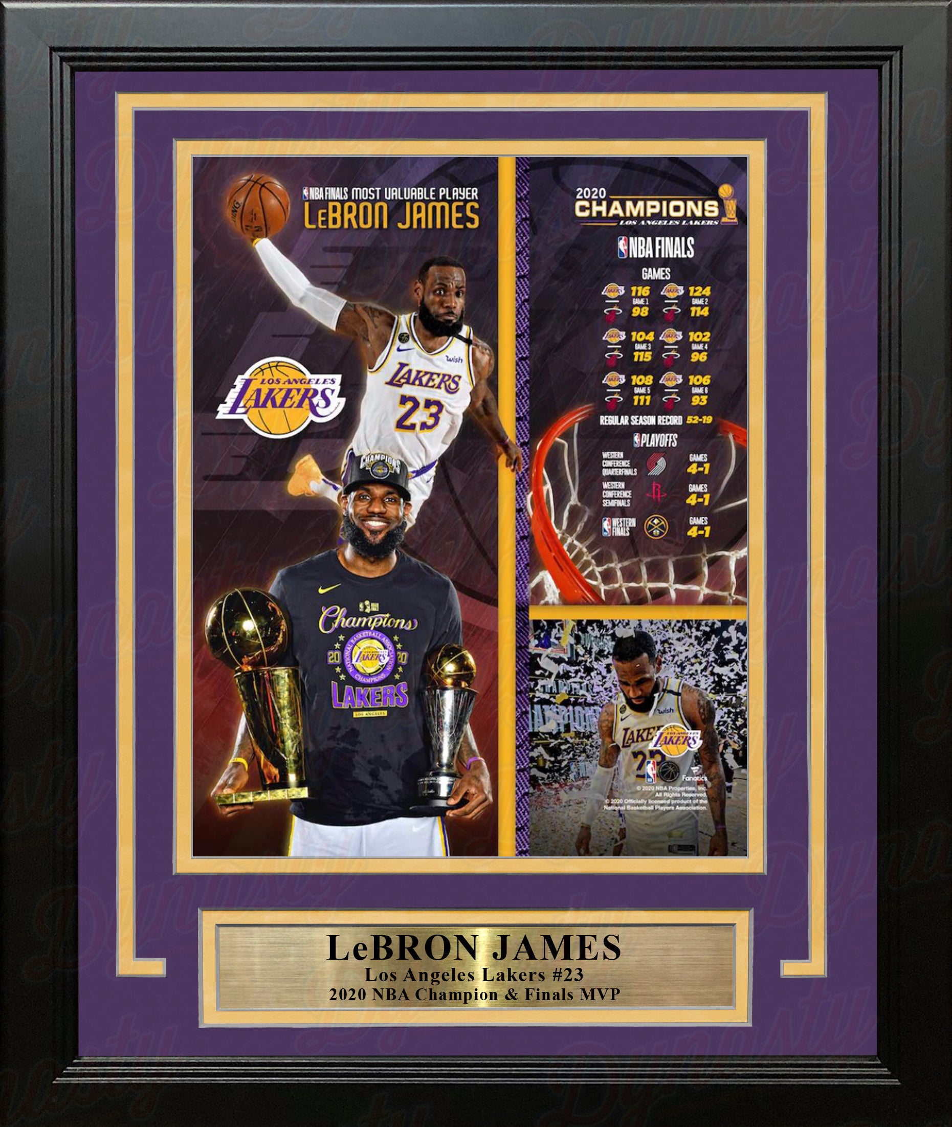 LeBron James 2020 NBA Champions LA Lakers 8x10 Framed Basketball Collage Photo - Dynasty Sports & Framing 
