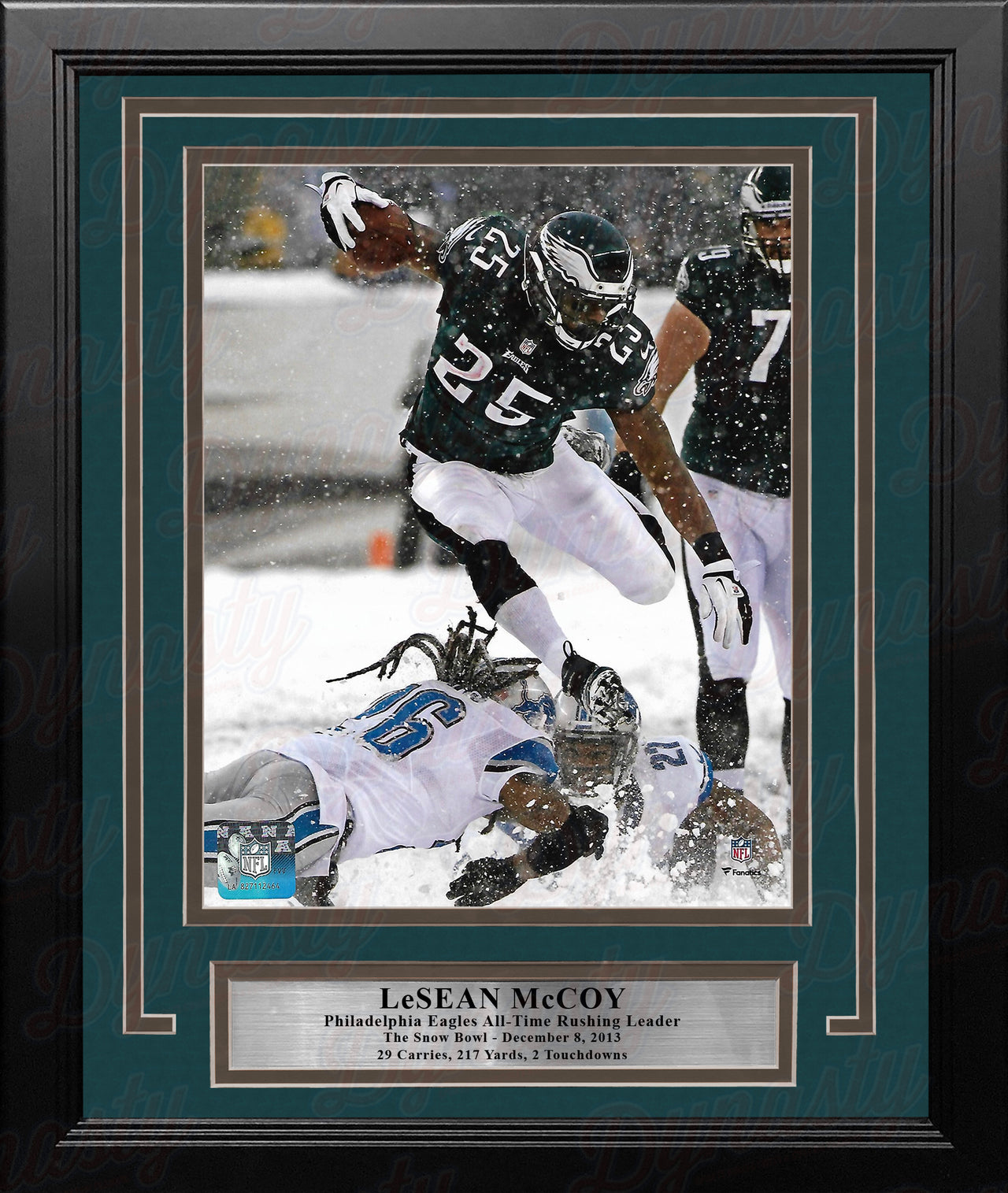 LeSean McCoy Snow Bowl Philadelphia Eagles Framed Football Photo - Dynasty Sports & Framing 