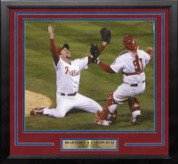 Brad Lidge & Carlos Ruiz 2008 World Series Last Out Celebration Philadelphia Phillies Framed Baseball Photo - Dynasty Sports & Framing 