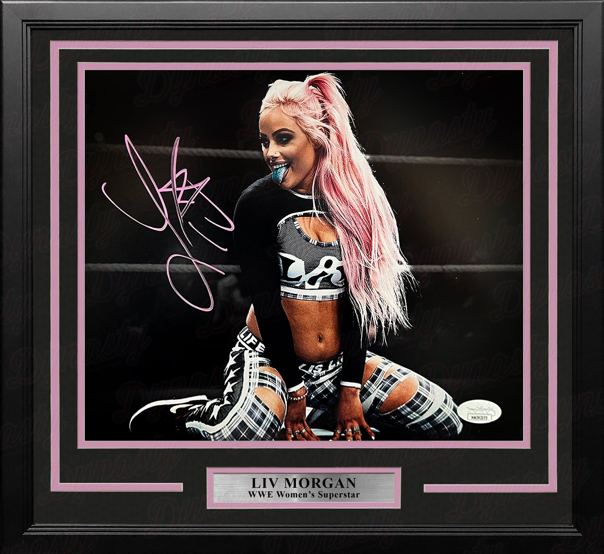 Liv Morgan in Action Autographed Framed WWE Wrestling Photo - Dynasty Sports & Framing 