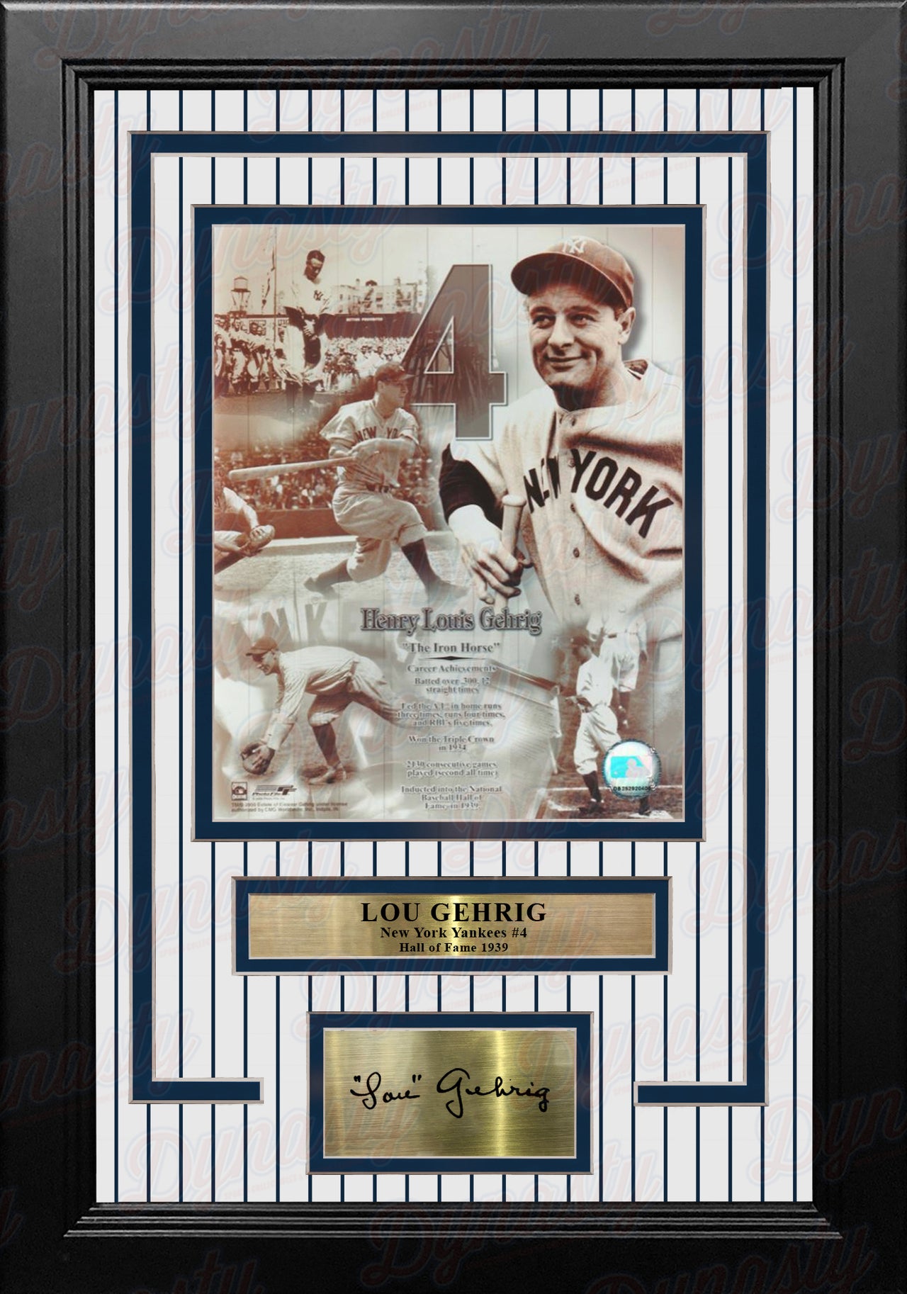 Lou Gehrig New York Yankees 8x10 Framed Baseball Collage Photo with Engraved Autograph - Dynasty Sports & Framing 