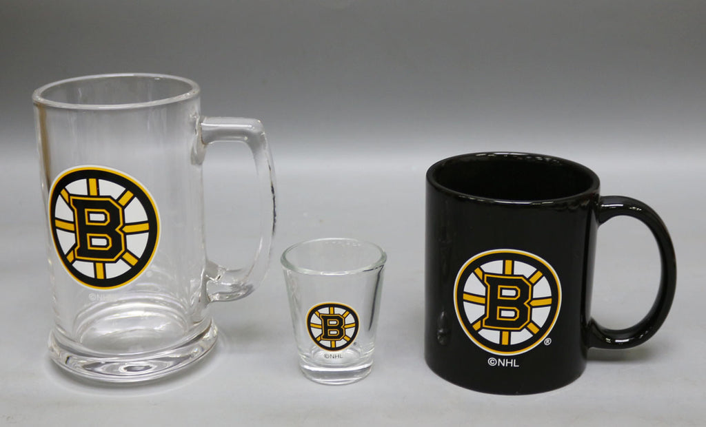 Boston Bruins 3-Piece Glassware Gift Set - Dynasty Sports & Framing 