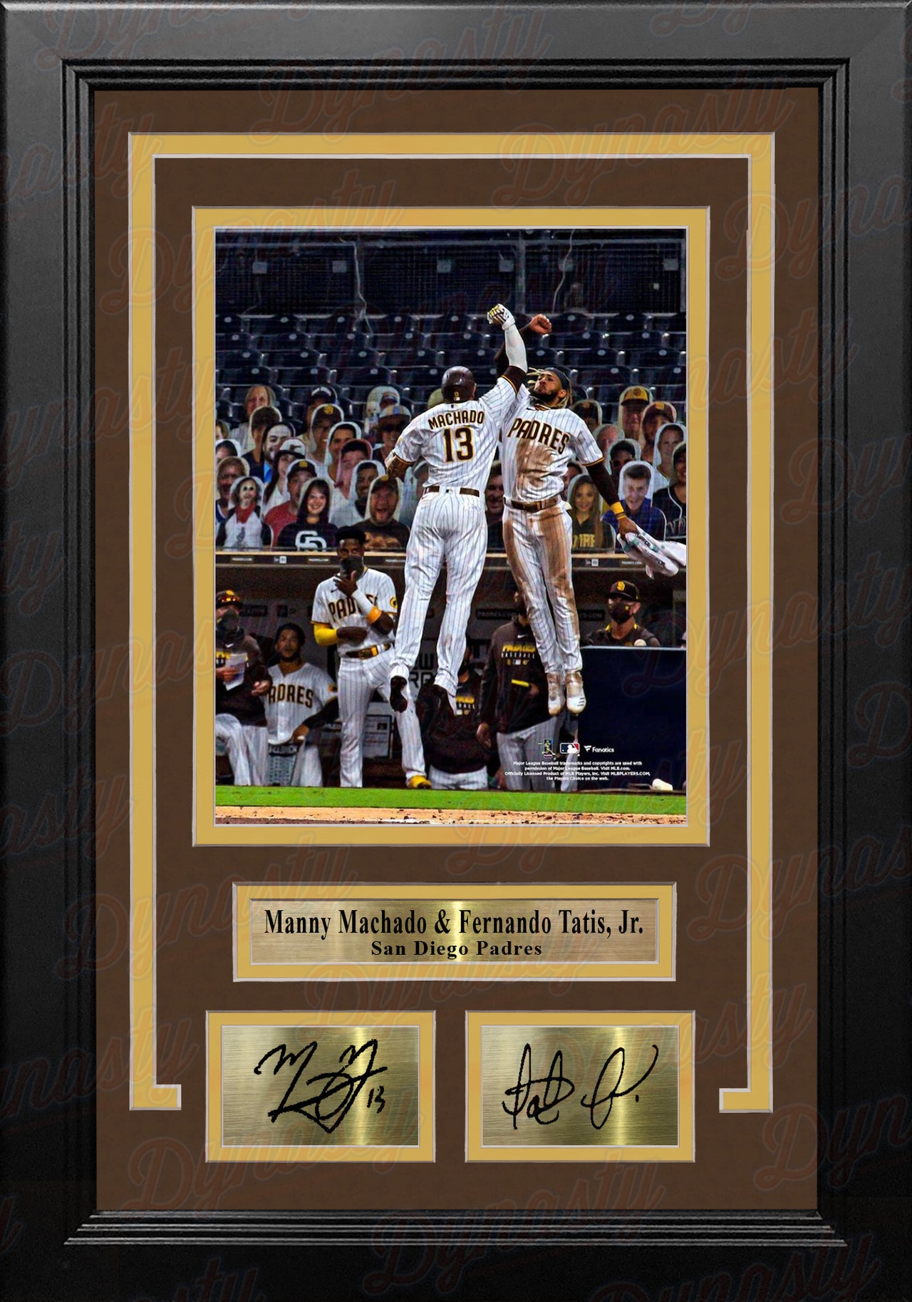 Manny Machado & Fernando Tatis, Jr. San Diego Padres 8" x 10" Framed Photo with Engraved Autographs - Dynasty Sports & Framing 