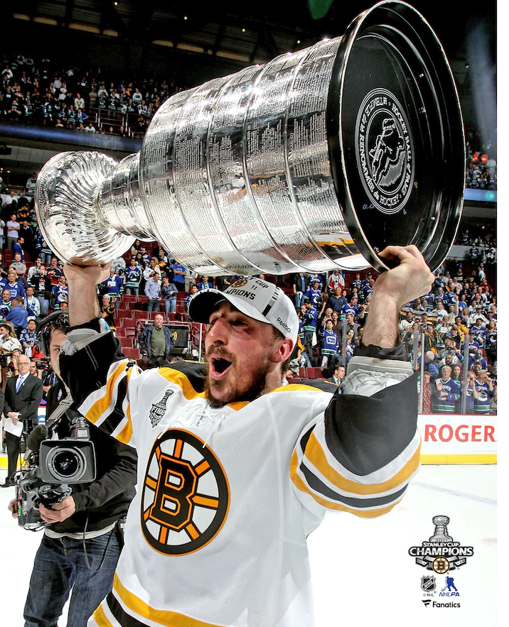 Brad Marchand 2011 Stanley Cup Trophy Boston Bruins Hockey Photo - Dynasty Sports & Framing