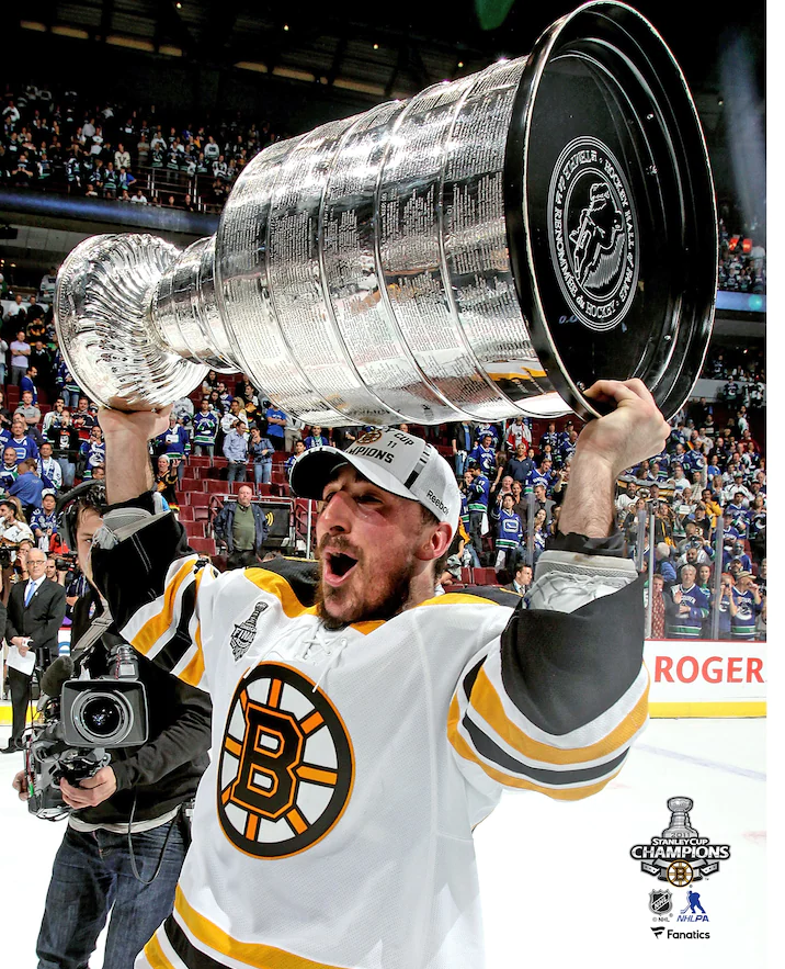 Brad Marchand 2011 Stanley Cup Trophy Boston Bruins Hockey Photo - Dynasty Sports & Framing 