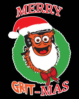 Philadelphia Hockey Merry Grit-Mas Mascot Shirt (Youth) - Dynasty Sports & Framing 