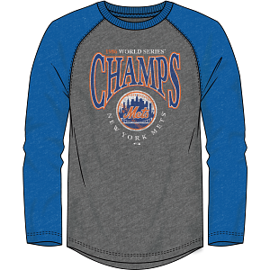 New York Mets 1969 World Series Charge the Mound Stars Raglan 3/4-Sleeve T-Shirt - Dynasty Sports & Framing