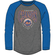 New York Mets 1969 World Series Charge the Mound Stars Raglan 3/4-Sleeve T-Shirt - Dynasty Sports & Framing 