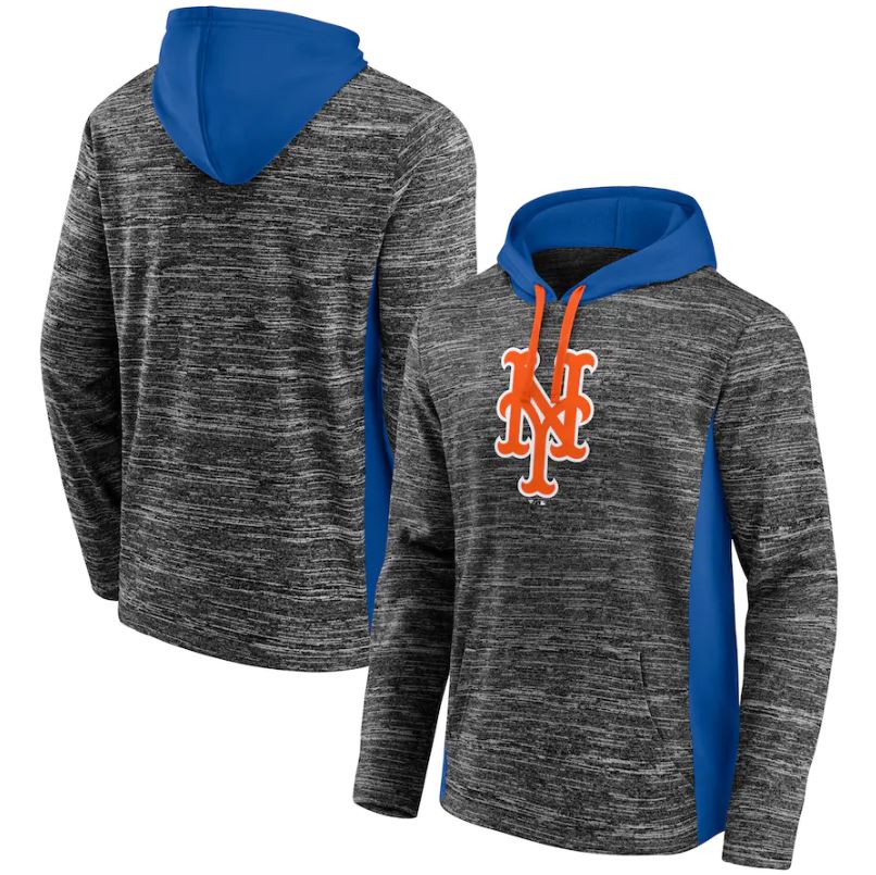 New York Mets Heathered Instant Replay Chiller Pullover Hoodie - Dynasty Sports & Framing 