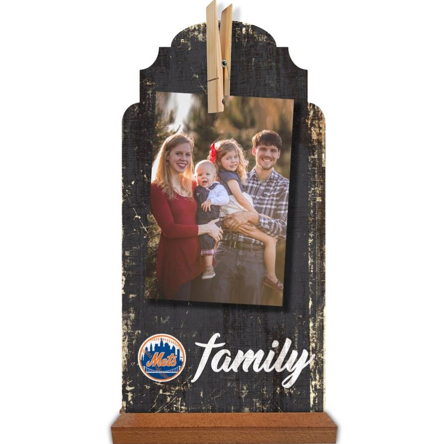 New York Mets 6'' x 12'' Family Clothespin Sign - Dynasty Sports & Framing 