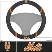 New York Mets Deluxe Baseball Steering Wheel Cover - Dynasty Sports & Framing 