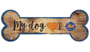 New York Mets Baseball Dog Bone Wooden Sign - Dynasty Sports & Framing 