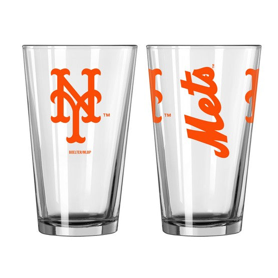 New York Mets Game Day Pint Glass - Dynasty Sports & Framing 