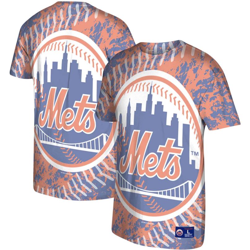 New York Mets Mitchell & Ness Orange Jumbotron T-Shirt - Dynasty Sports & Framing 