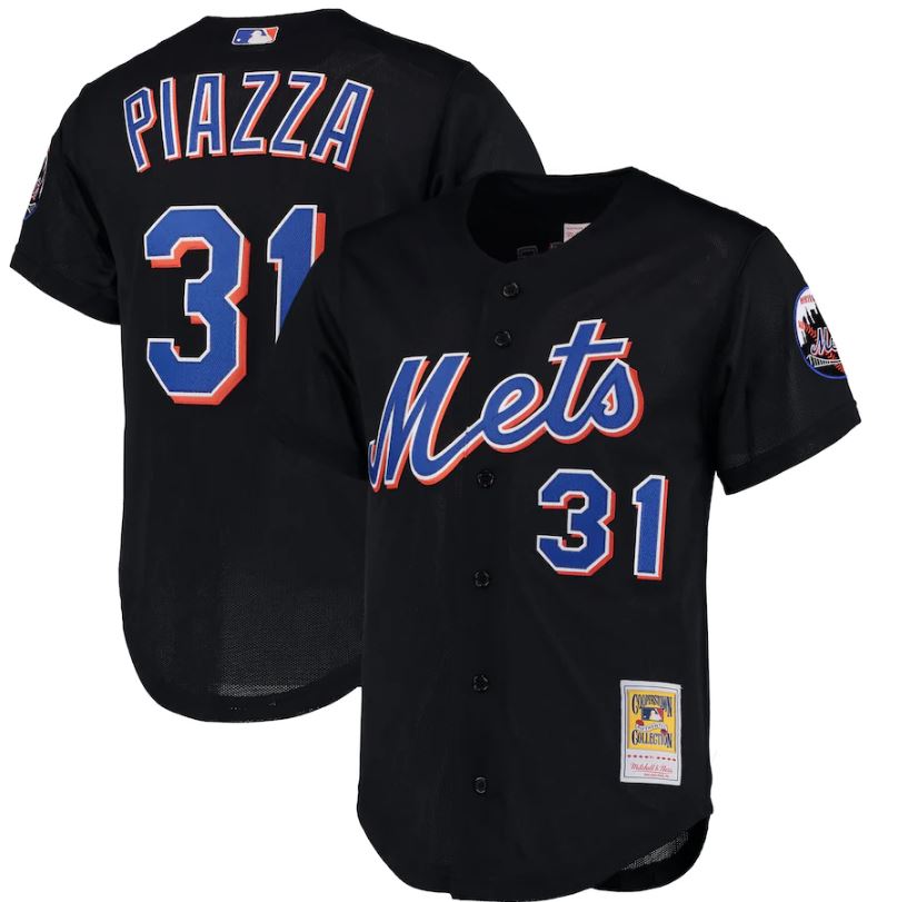 Mike Piazza New York Mets Mitchell & Ness Black 2000 Batting Practice Jersey - Dynasty Sports & Framing 