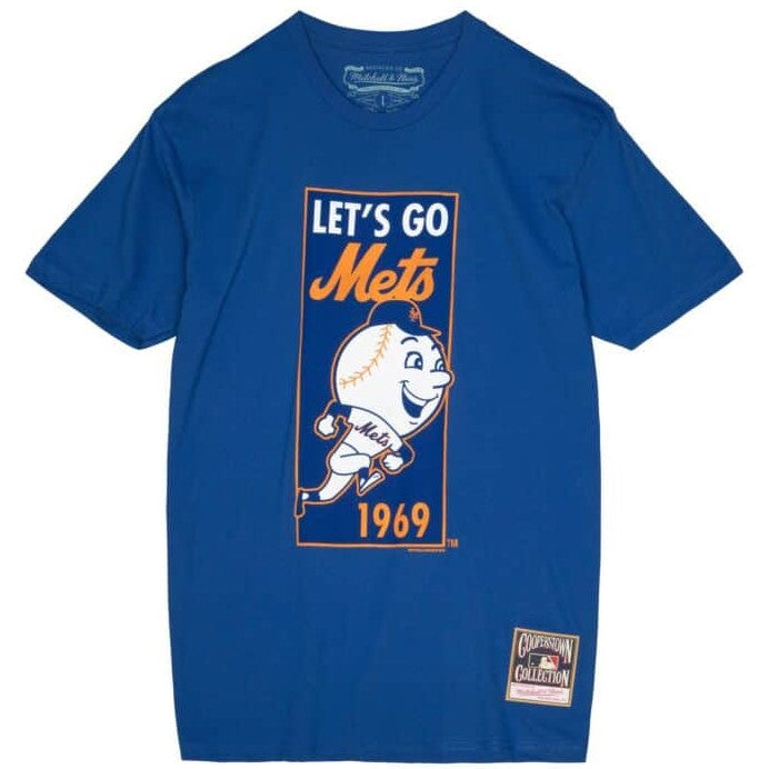 New York Mets Mitchell & Ness Throwback Royal Blue Legendary Slub Short-Sleeve Fashion T-Shirt - Dynasty Sports & Framing 