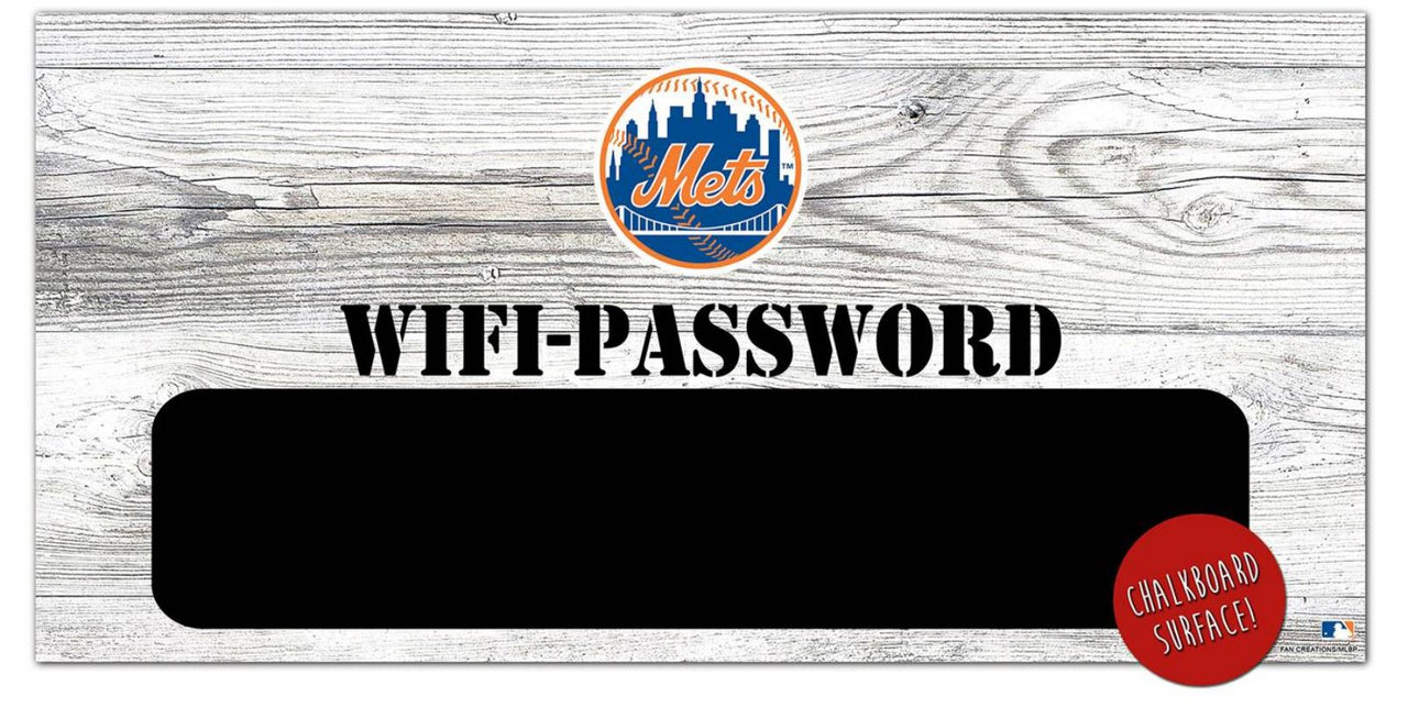 New York Mets Wifi Password 6" x 12" Wood Sign - Dynasty Sports & Framing 