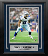 Micah Parsons in Action Dallas Cowboys 8" x 10" Framed Football Photo - Dynasty Sports & Framing 
