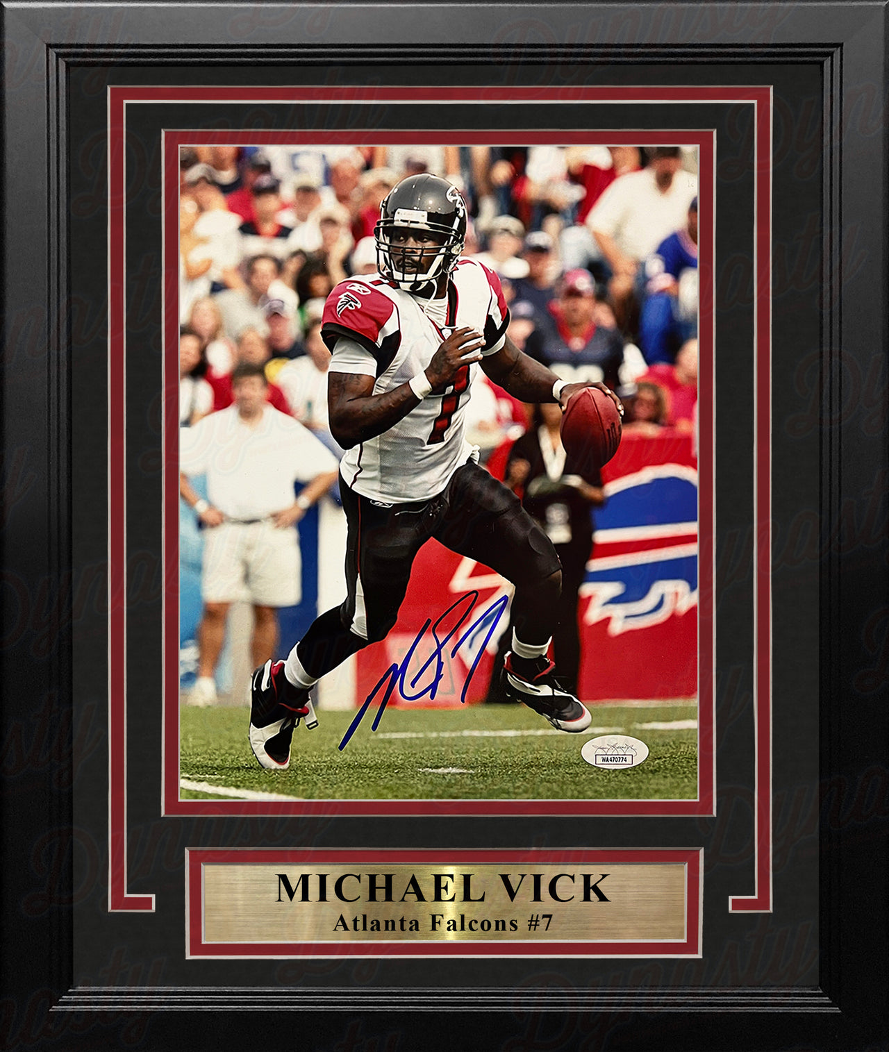 Michael Vick in Action Atlanta Falcons Autographed 8" x 10" Framed Football Photo - Dynasty Sports & Framing 