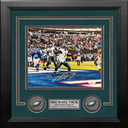 Michael Vick Miracle at the New Meadowlands Philadelphia Eagles Autographed Framed Football Photo - Dynasty Sports & Framing 