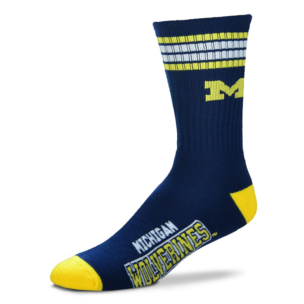 Michigan Wolverines Men's 4 Stripe Deuce Socks - Dynasty Sports & Framing 