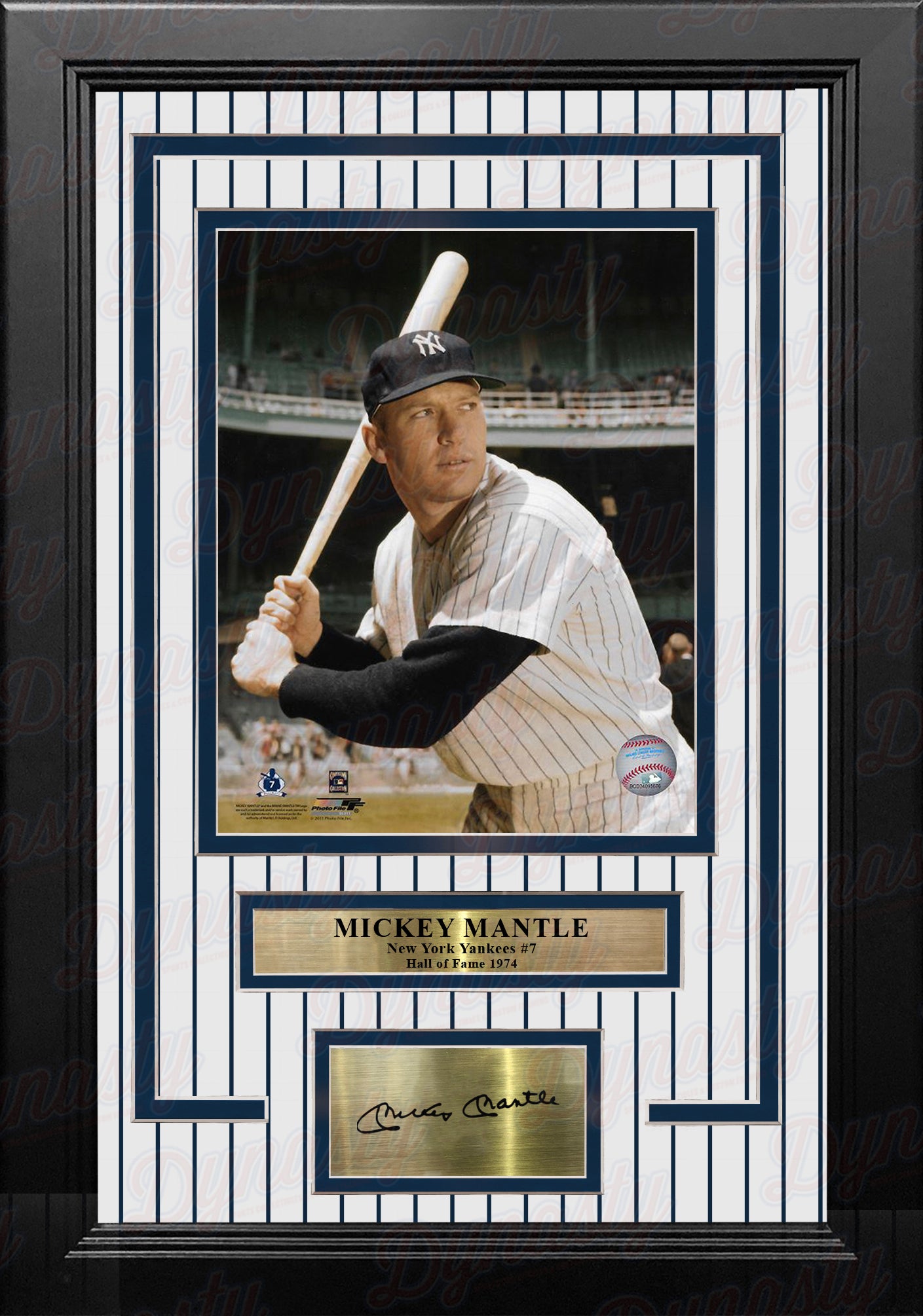 Mickey Mantle in Color New York Yankees 8" x 10" Framed Baseball Photo with Engraved Autograph - Dynasty Sports & Framing 