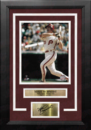 Mike Schmidt Swinging at the Plate Philadelphia Phillies 8x10 Framed Photo with Engraved Autograph - Dynasty Sports & Framing 